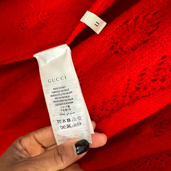 GUCCI Red Ruffled Cape (wool) Worn a handful of times with care. One size - Picture 4 of 5